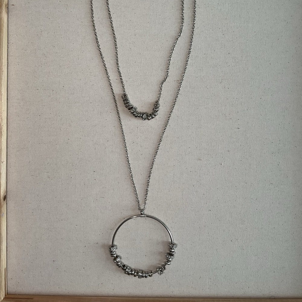Elegant Silver Layered Necklace